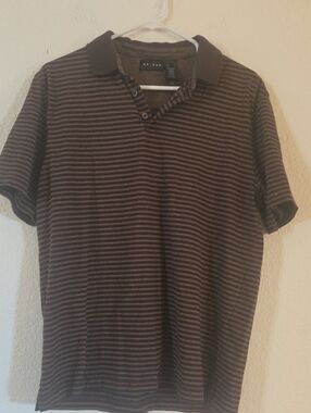 Axcess Men's Brown & Tan Striped Polo